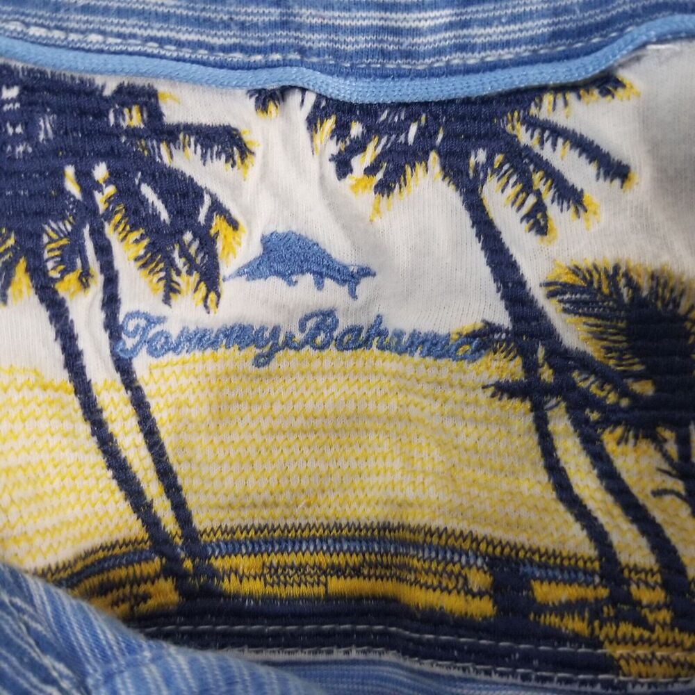 Tommy Bahama polo shirt men's XL extra large blue‎ stripe short sleeve cotton - Picture 10 of 11